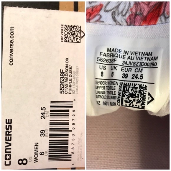 NWT Converse Ctas Madison OX Purp WMNS AUTHENTIC - Picture 8 of 8